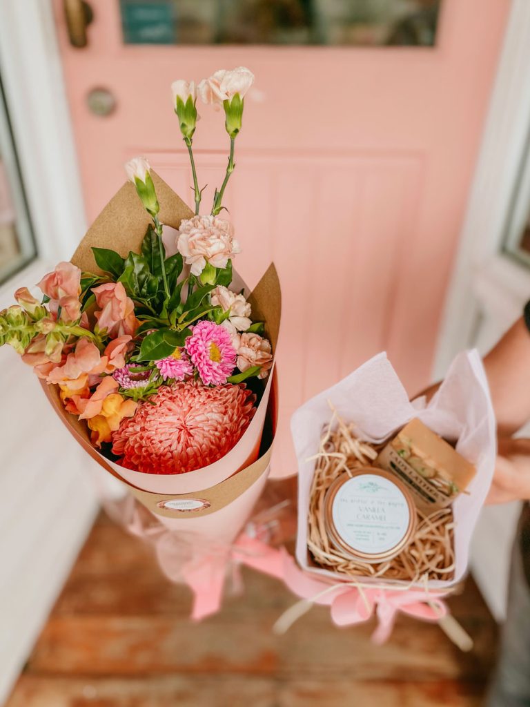 Pink and Orange Dried Florals